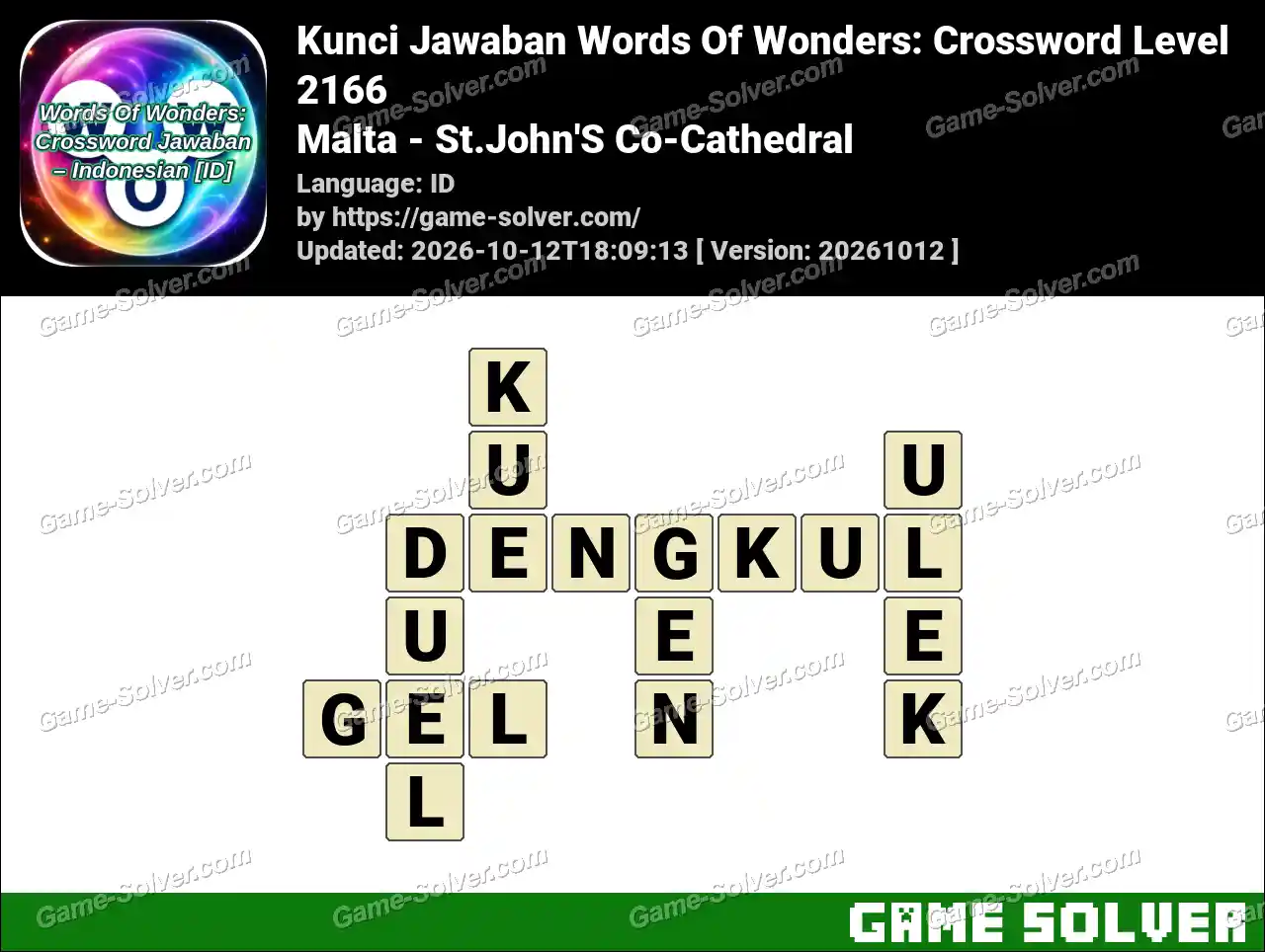 Kunci Jawaban Words Of Wonders: Crossword Level 2166 – Malta – St.John’S Co-Cathedral